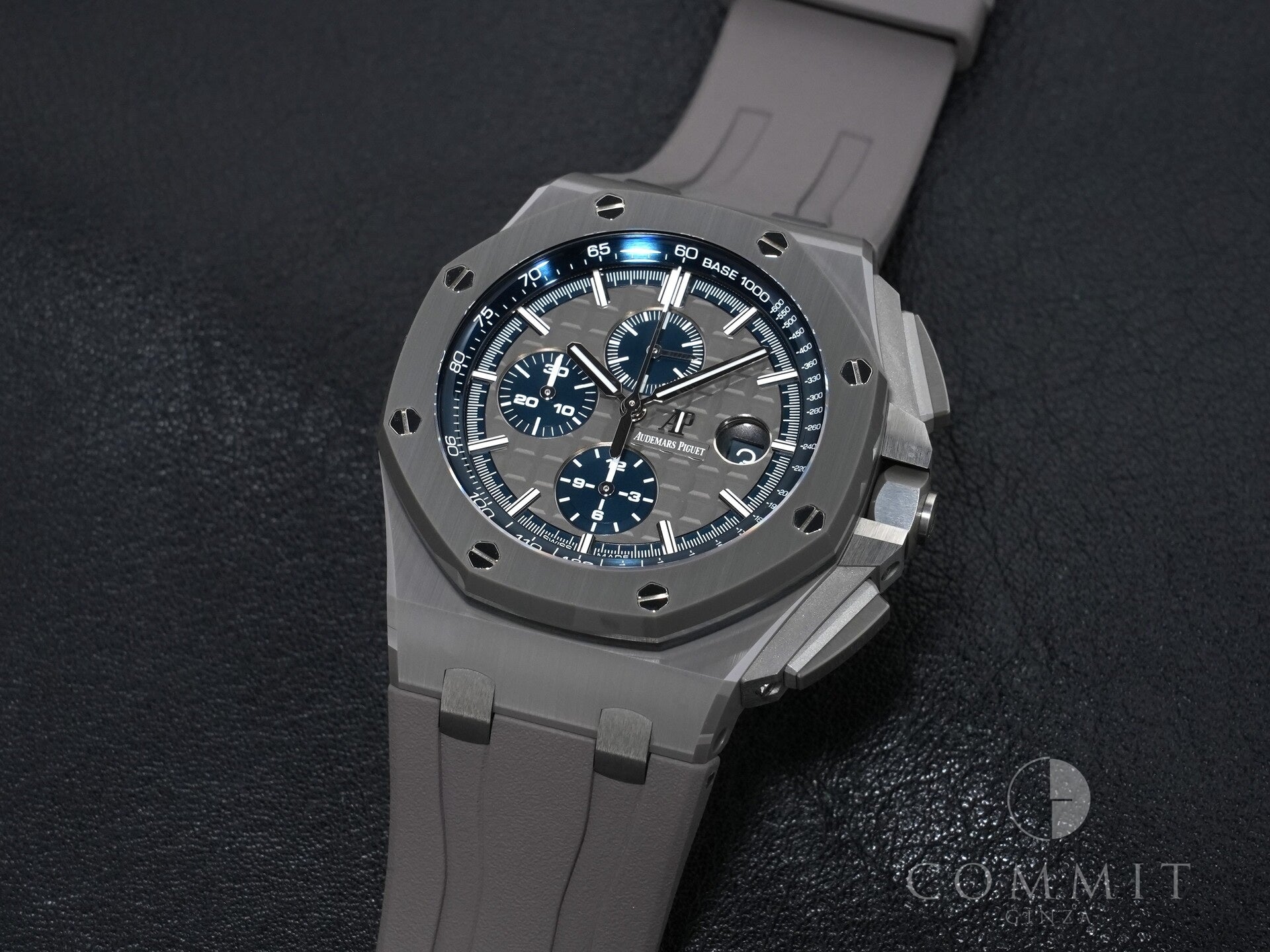 オーデマピゲ ロイヤルオーク オフショア クロノグラフ Ref.26405CG.OO.A004CA.01 セラミック グレーxブルー文字盤 美品 8ptsvypa