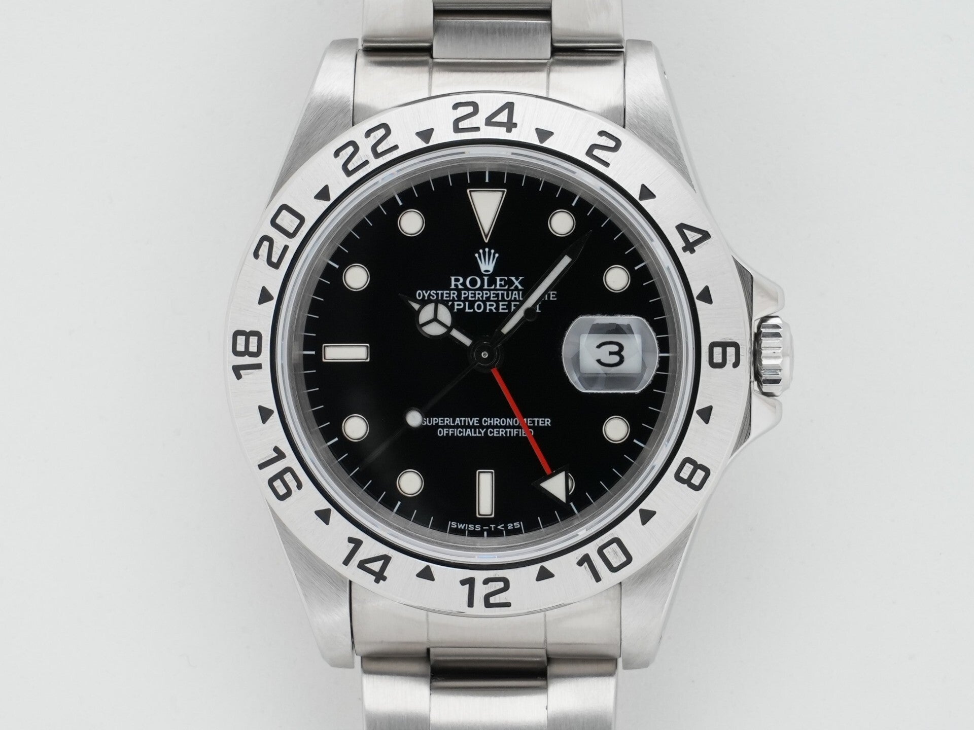 ロレックス エクスプローラーII Ref.16570 ステンレススチール ブラック文字盤 オイスターブレスレット 美中古 fucf549r