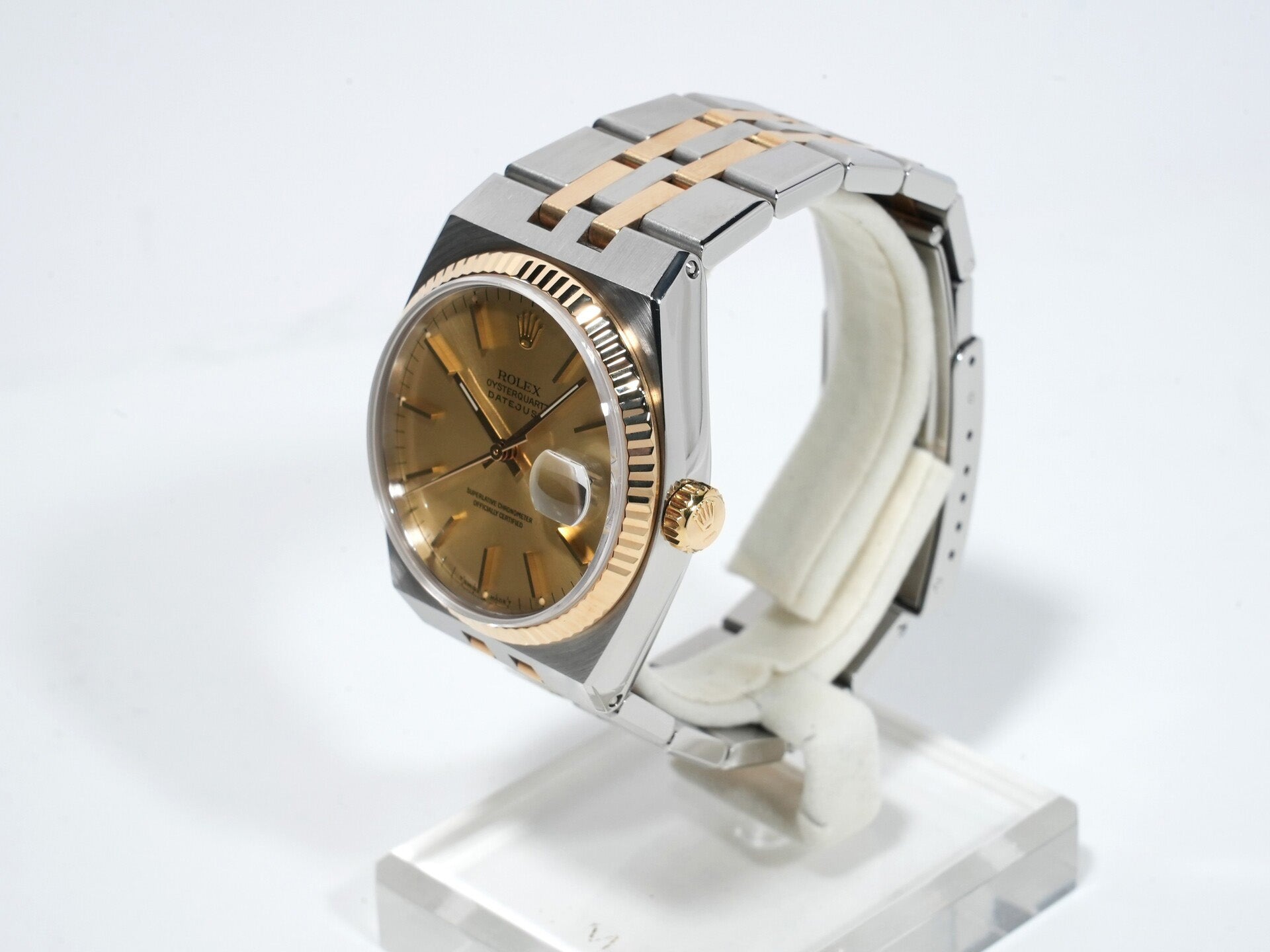 ロレックス デイトジャスト オイスタークォーツ Ref.17013 ステンレススチール/イエローゴールド シャンパン文字盤 オイスターブレスレット 中古 pan5vc7j