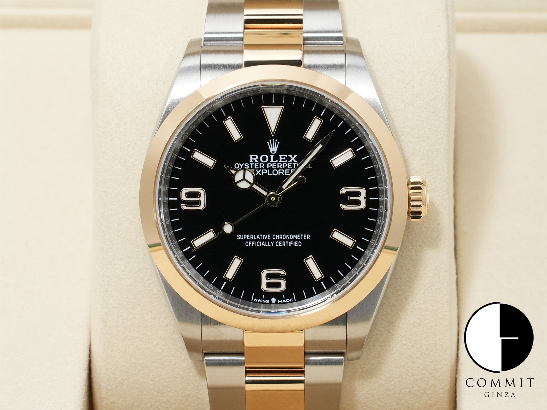 ロレックス エクスプローラー36 Ref.124273 ステンレススチール/イエローゴールド ブラック文字盤 オイスターブレスレット 極美品 jn37i798