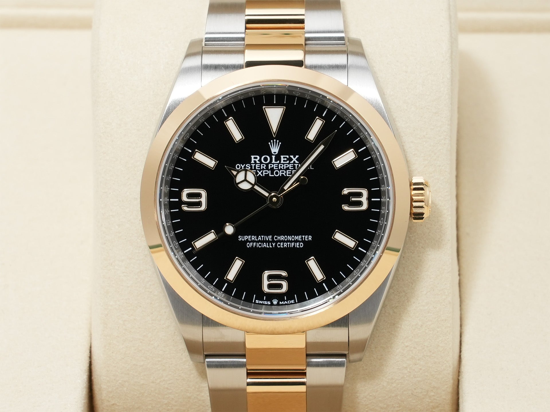 ロレックス エクスプローラー36 Ref.124273 ステンレススチール/イエローゴールド ブラック文字盤 オイスターブレスレット 極美品 jn37i798