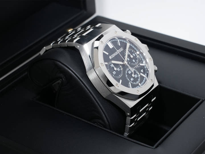 オーデマピゲ ロイヤルオーク クロノグラフ 50周年記念 Ref.26240ST.OO.1320ST.02 ステンレススチール ブラック文字盤 美中古 fj6963ca