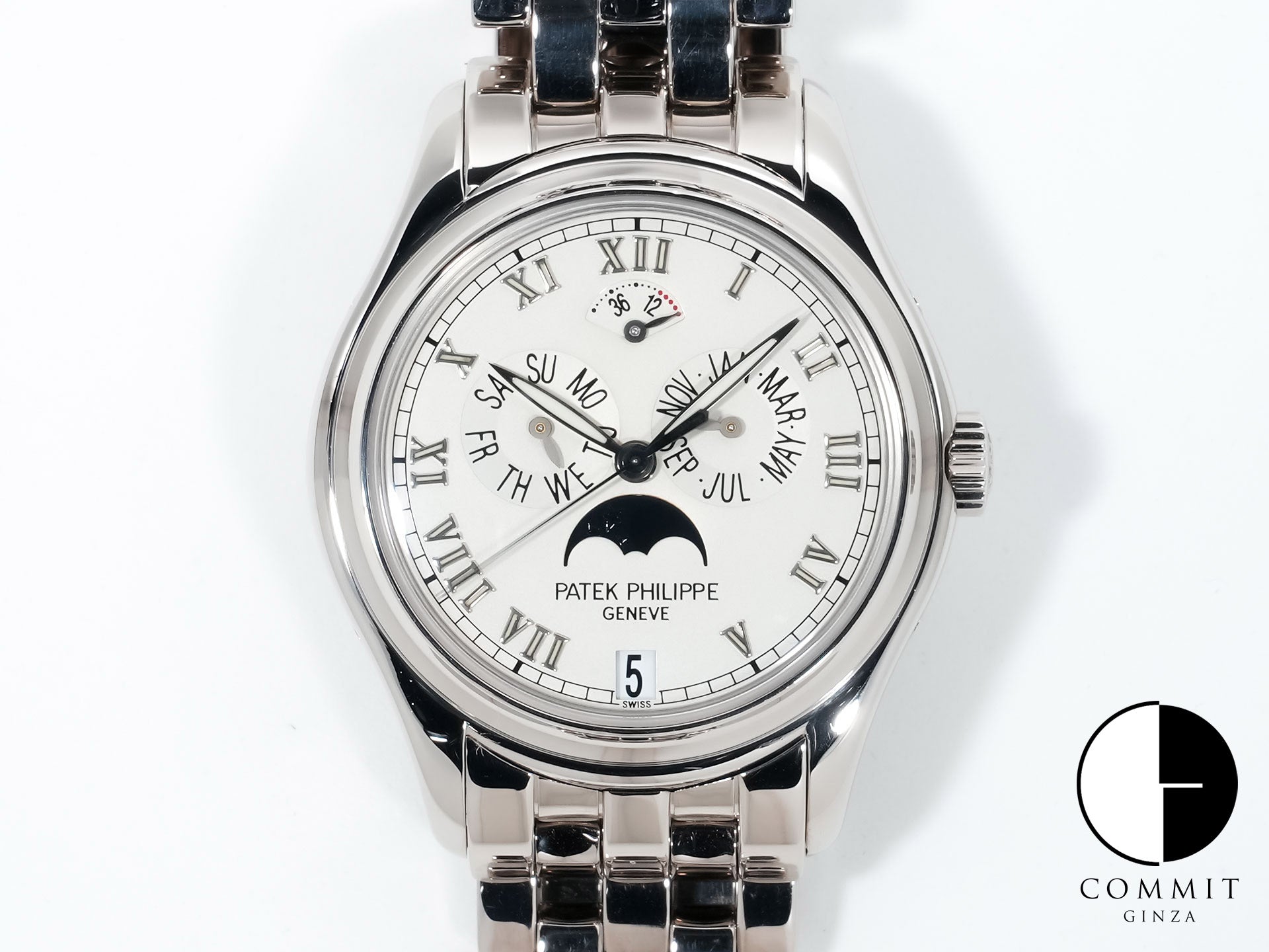 パテックフィリップ アニュアルカレンダー ムーンフェイズ Ref.5036/1G-017 ホワイトゴールド シルバー文字盤 中古 rk7xrgp6