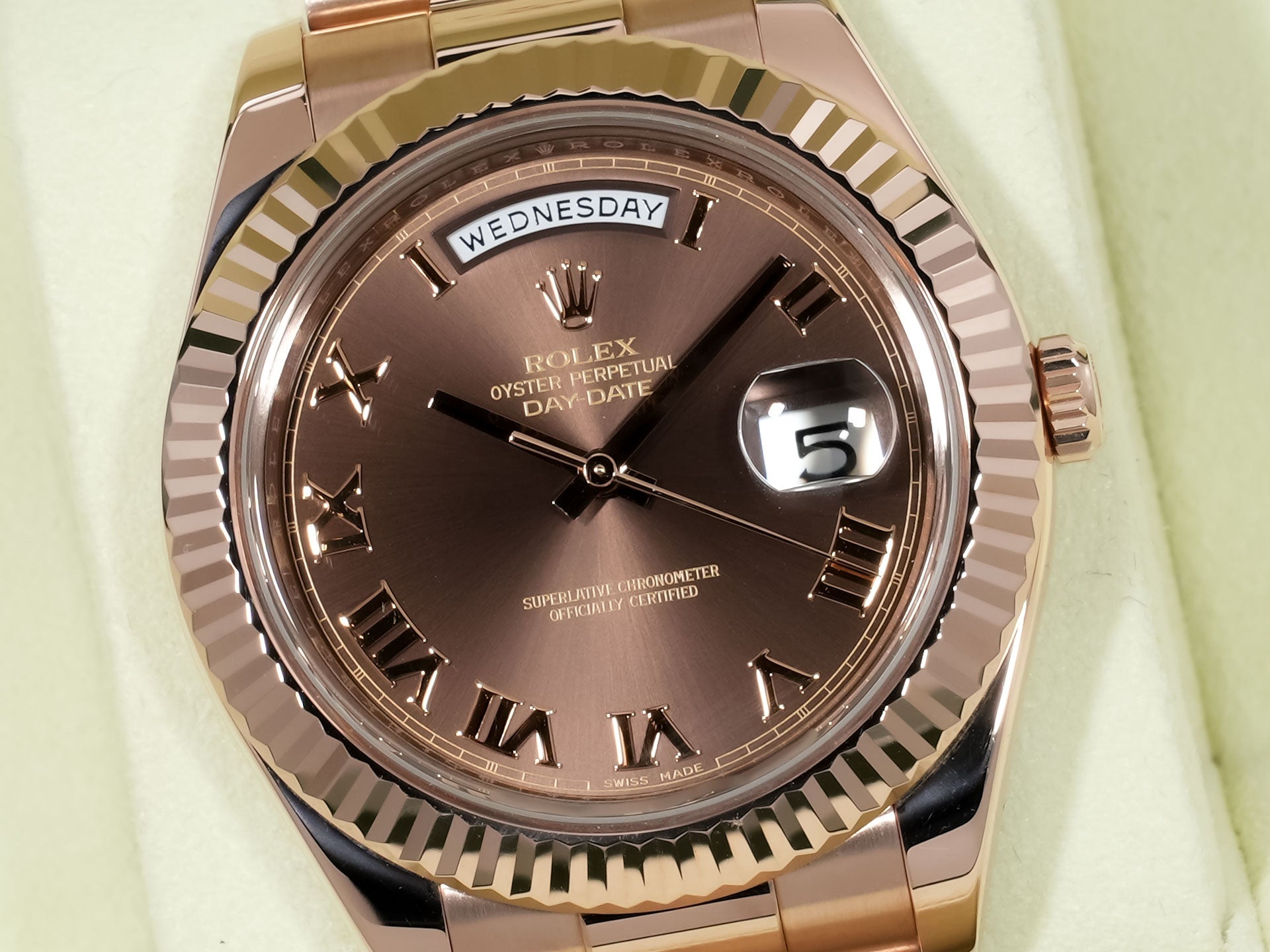 ロレックス デイデイトII Ref.218235 エバーローズゴールド チョコレート文字盤 美中古 osstmfaj