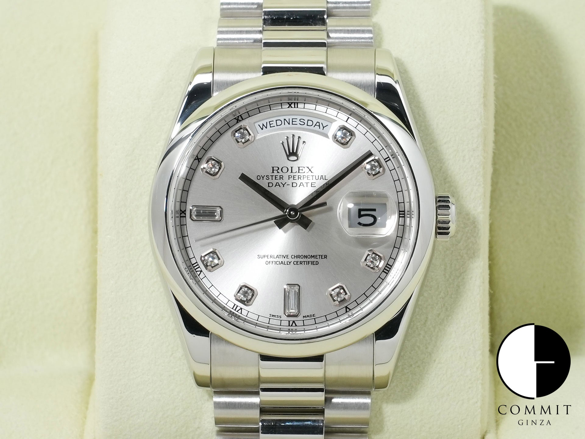 ロレックス デイデイト36 Ref.118206A プラチナ グレー文字盤 中古 8ipw62zu