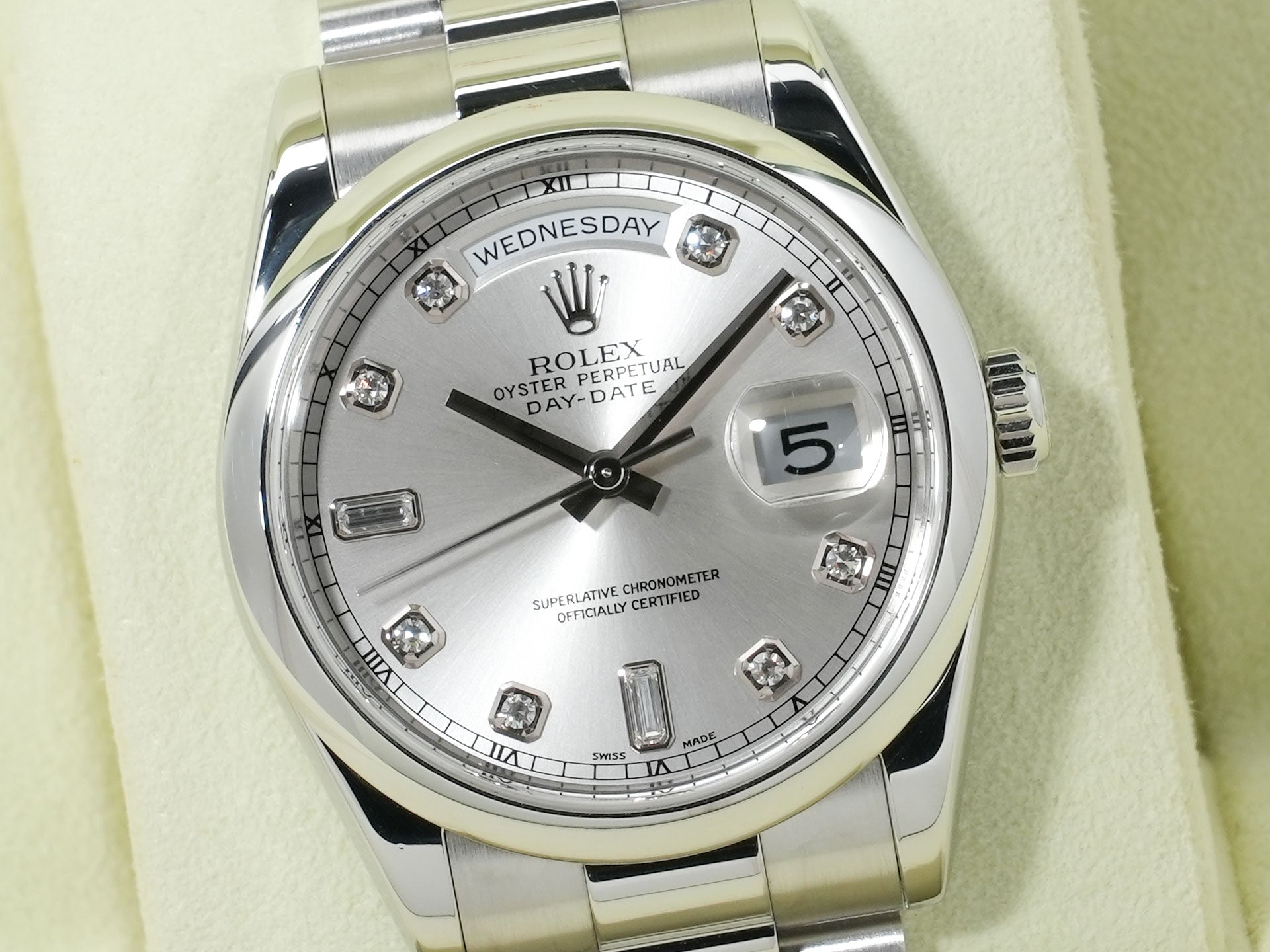 ロレックス デイデイト36 Ref.118206A プラチナ グレー文字盤 中古 8ipw62zu