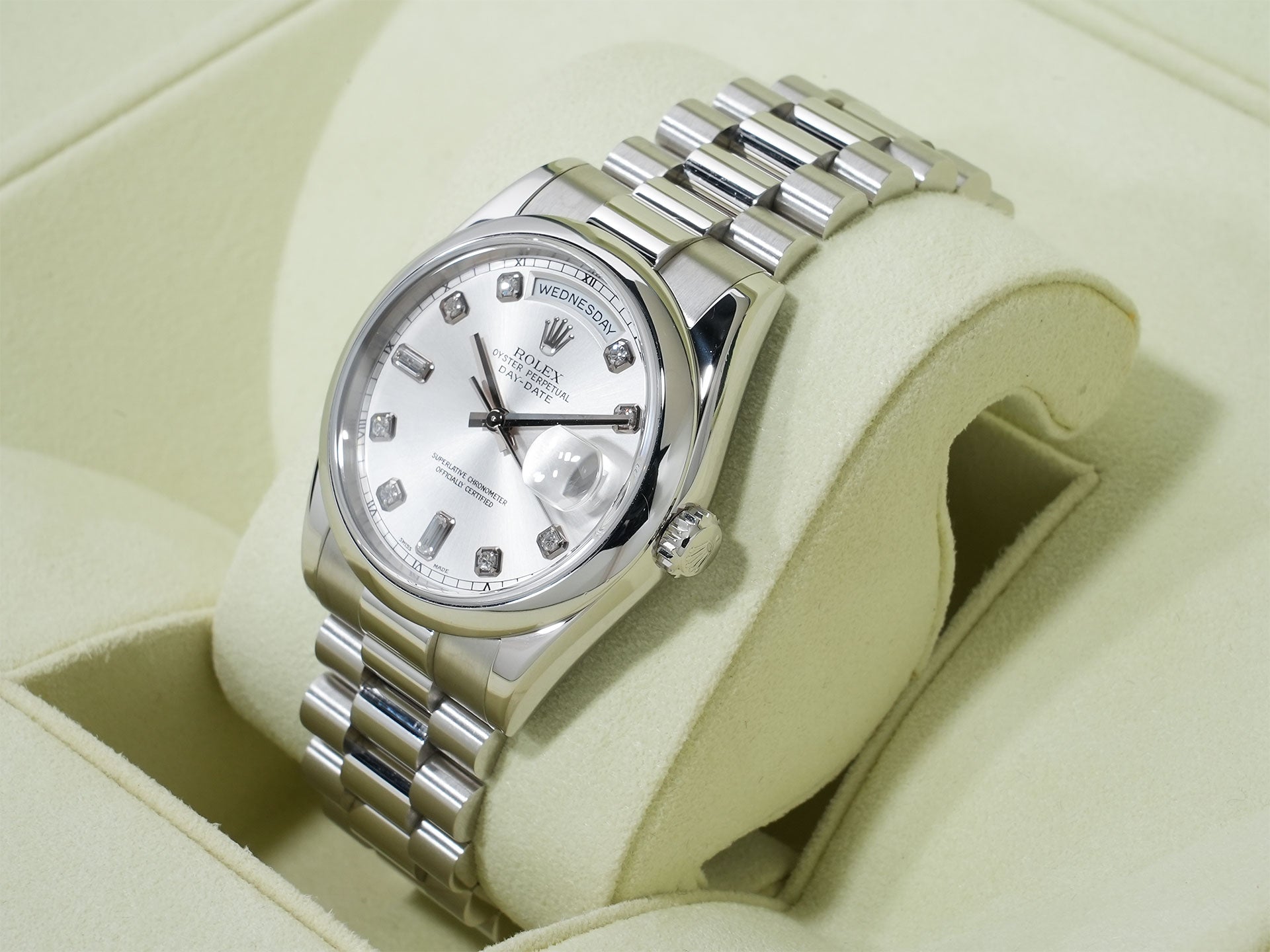 ロレックス デイデイト36 Ref.118206A プラチナ グレー文字盤 中古 8ipw62zu