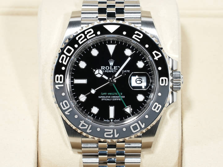 ロレックス GMTマスターII Ref.126710GRNR ステンレススチール ブラック文字盤 ジュビリーブレスレット 未使用 aiyh4xv5