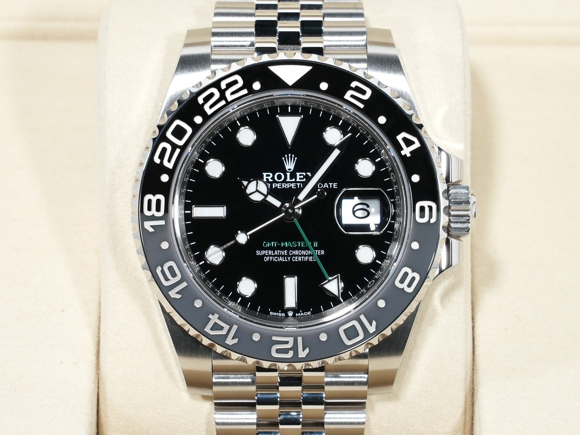 ロレックス GMTマスターII Ref.126710GRNR ステンレススチール ブラック文字盤 ジュビリーブレスレット 未使用 aiyh4xv5
