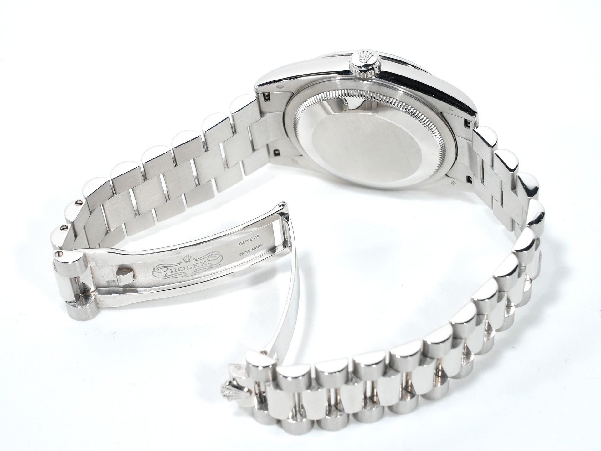 ロレックス デイデイト36 Ref.118206A プラチナ マザーオブパールx10Pダイヤ文字盤 中古 8texga9v