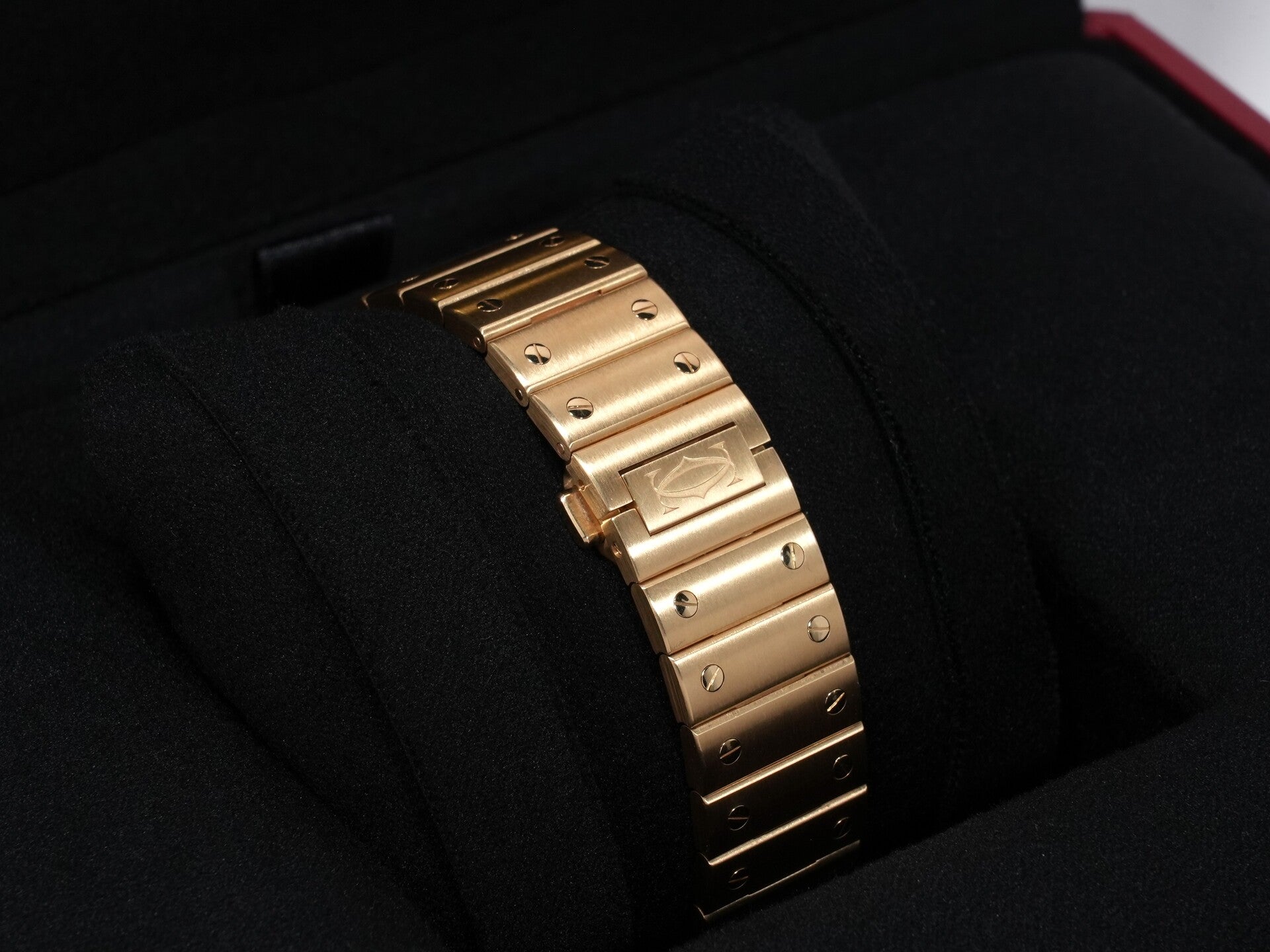 Cartier Santos de Cartier LM Ref. WHSA0042 Yellow Gold Skeleton Dial Excellent Condition Pre-Owned zey2gauv