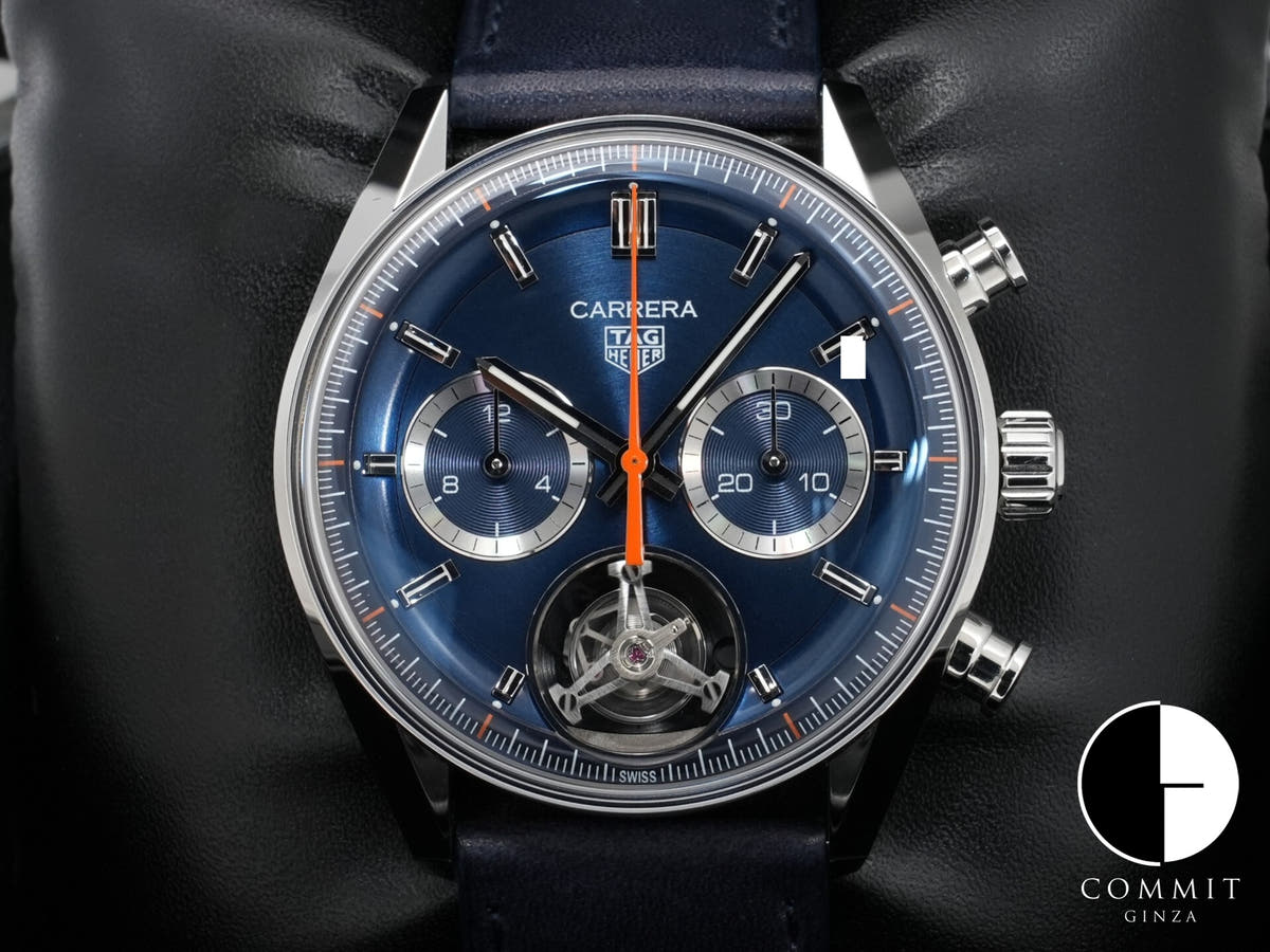 TAG Heuer Carrera Tourbillon Chronograph Ref. CBS5010.FC6543 Stainless Steel Blue Dial Pre-owned g37x7br9