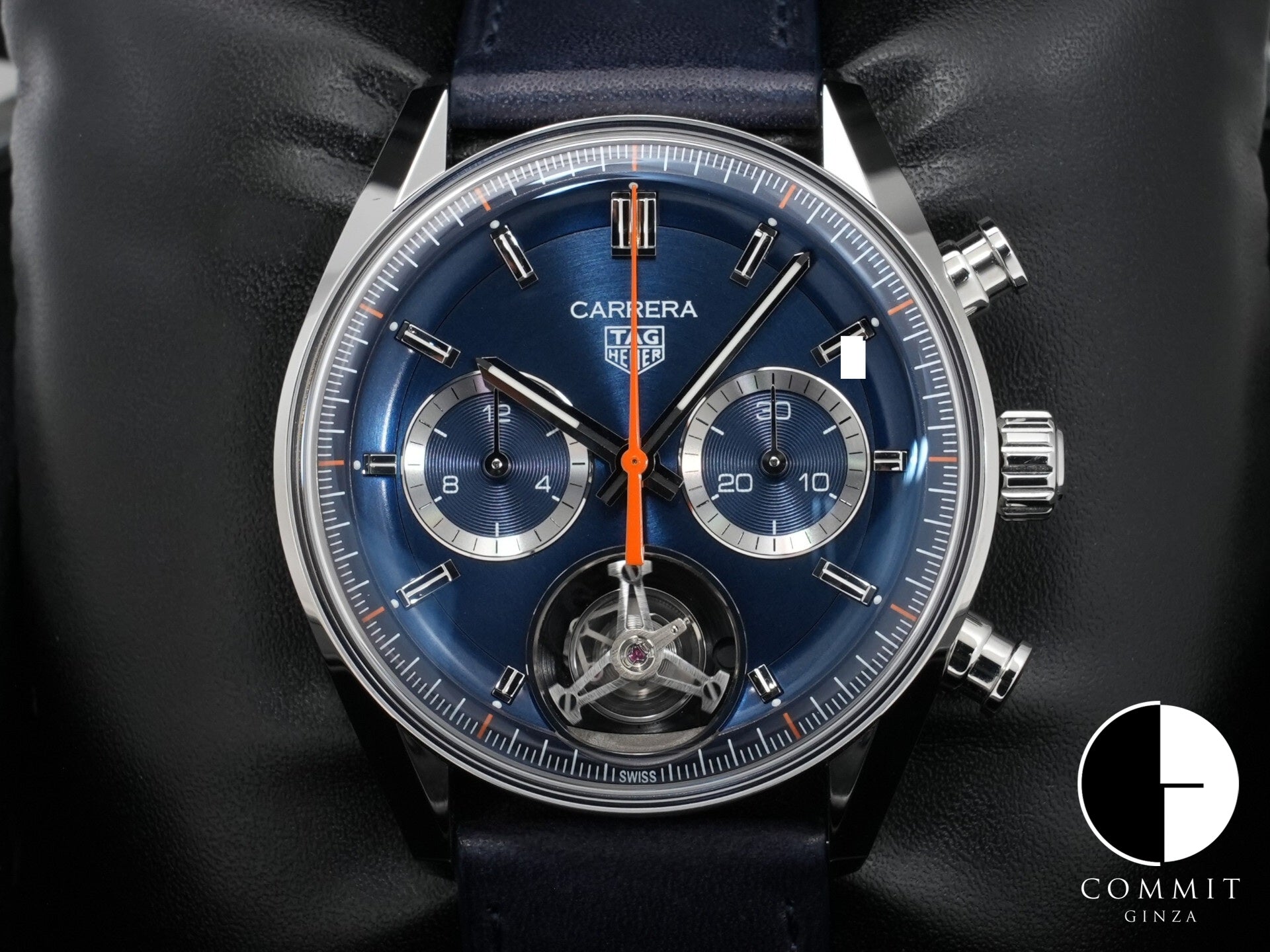 TAG Heuer Carrera Tourbillon Chronograph Ref. CBS5010.FC6543 Stainless Steel Blue Dial Pre-owned g37x7br9