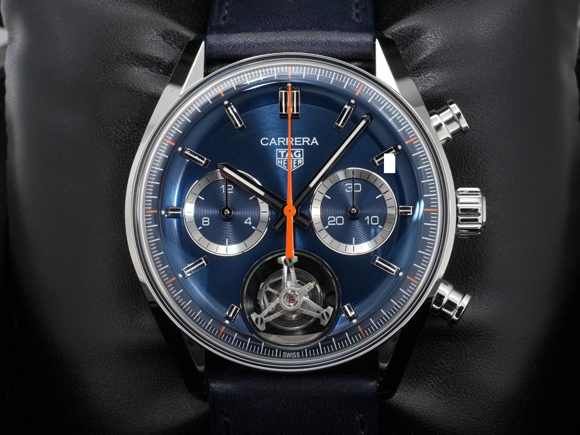 TAG Heuer Carrera Tourbillon Chronograph Ref. CBS5010.FC6543 Stainless Steel Blue Dial Pre-owned g37x7br9