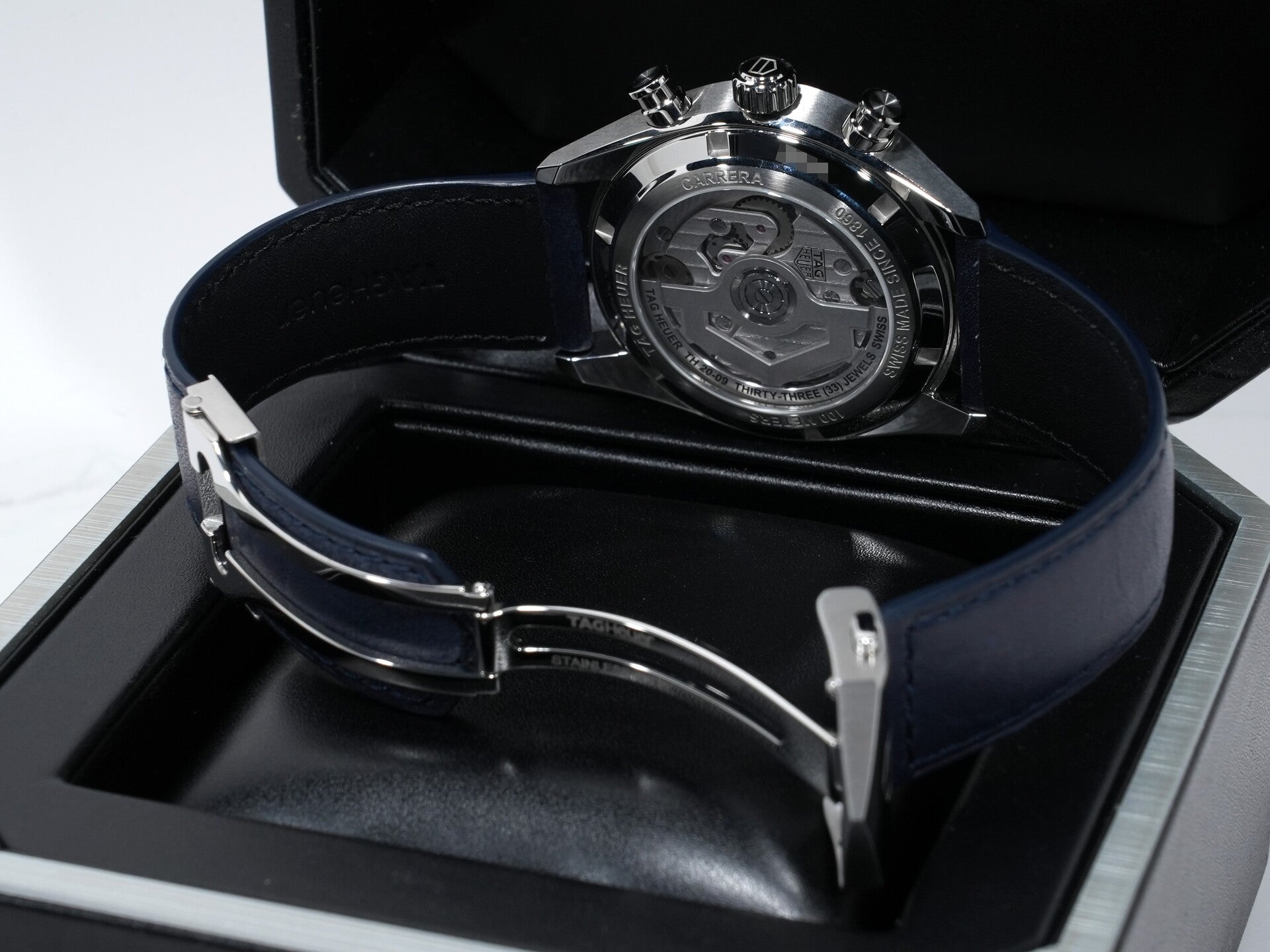 TAG Heuer Carrera Tourbillon Chronograph Ref. CBS5010.FC6543 Stainless Steel Blue Dial Pre-owned g37x7br9