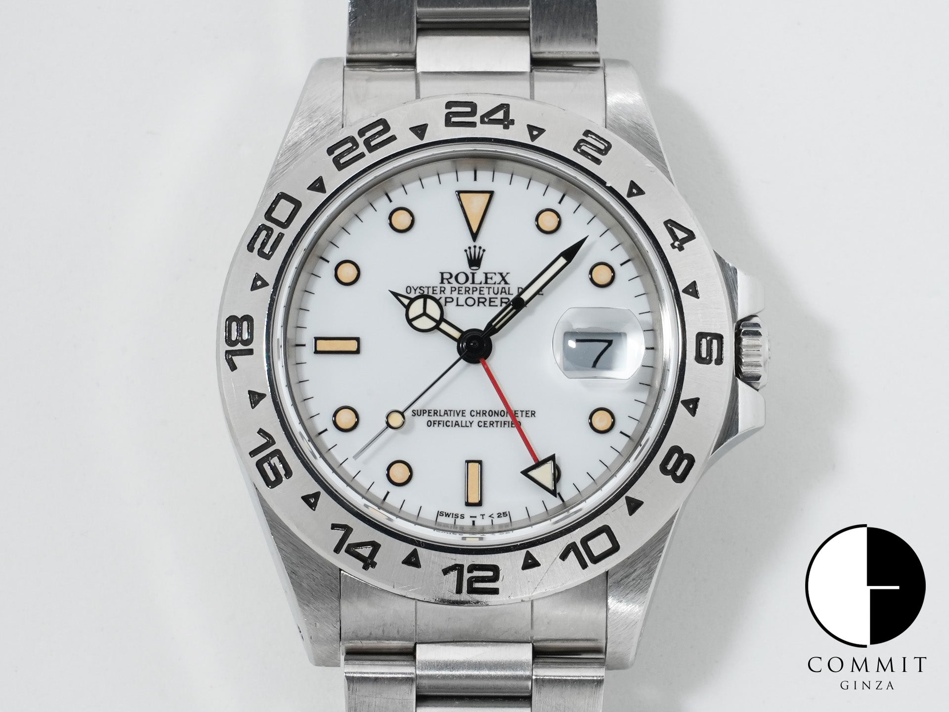 Pre-owned Rolex Explorer II Ref. 16550 Stainless Steel White Dial Oyster Bracelet isiibo2z