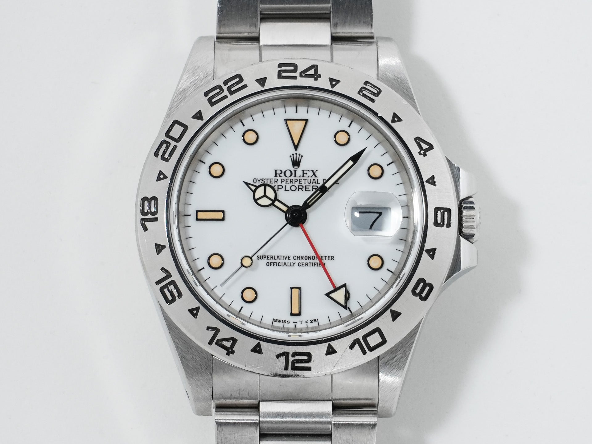 Pre-owned Rolex Explorer II Ref. 16550 Stainless Steel White Dial Oyster Bracelet isiibo2z