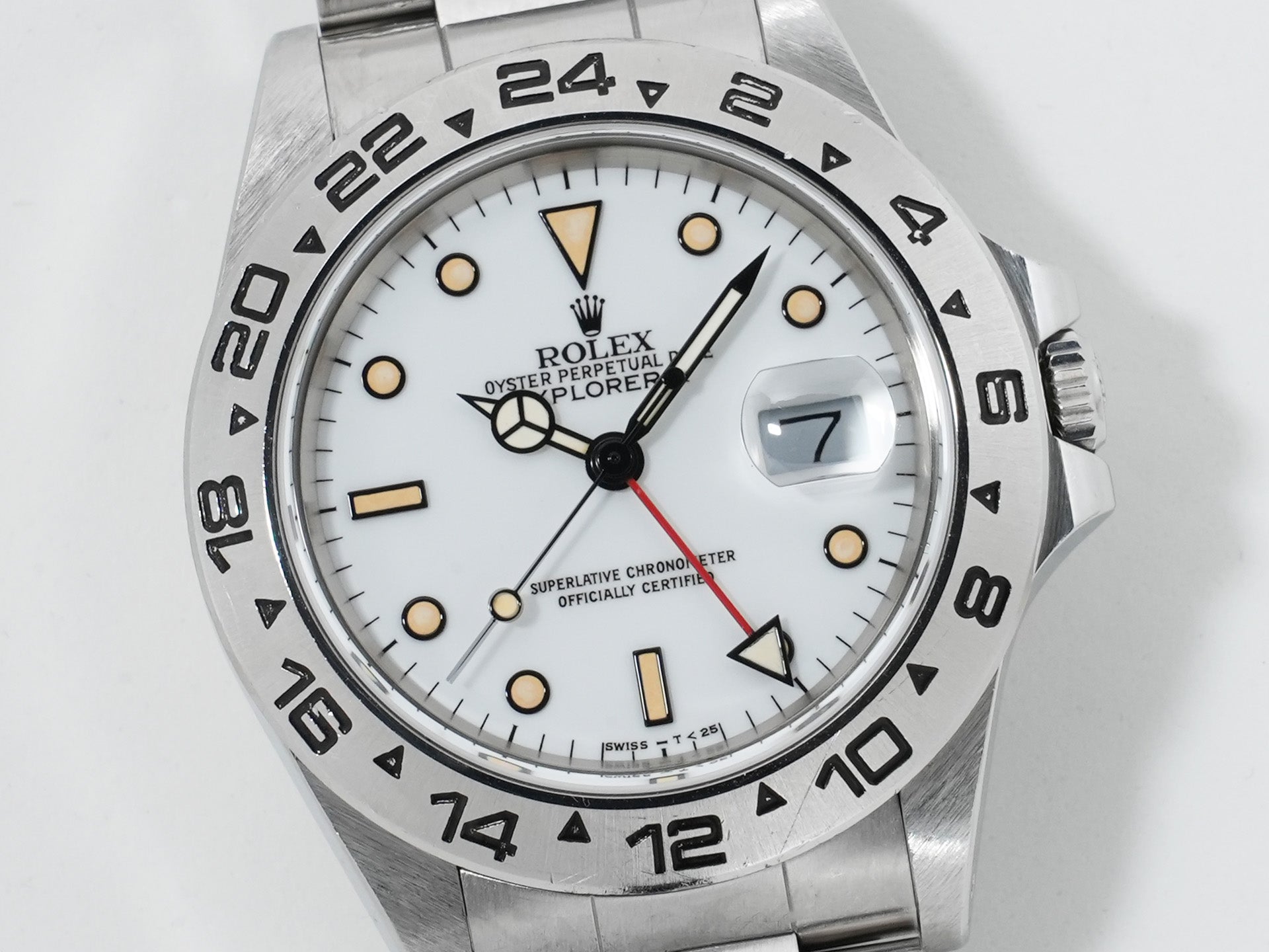 Pre-owned Rolex Explorer II Ref. 16550 Stainless Steel White Dial Oyster Bracelet isiibo2z