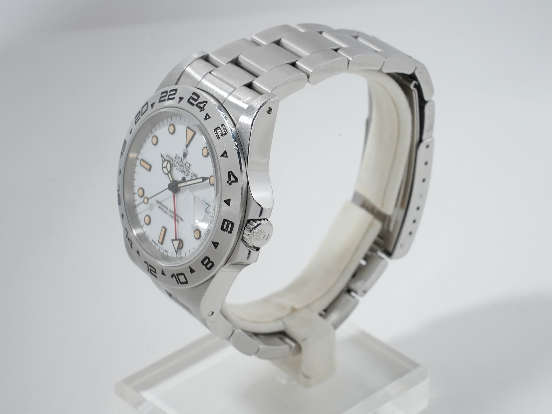 Pre-owned Rolex Explorer II Ref. 16550 Stainless Steel White Dial Oyster Bracelet isiibo2z