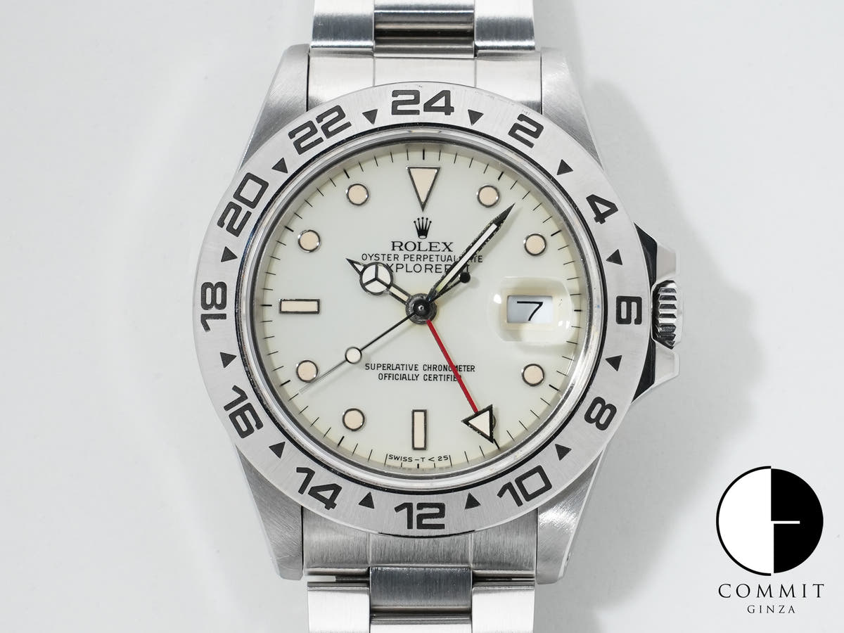 ロレックス エクスプローラーII Ref.16550 ステンレススチール アイボリー文字盤 オイスターブレスレット 中古 wt4f4dqx