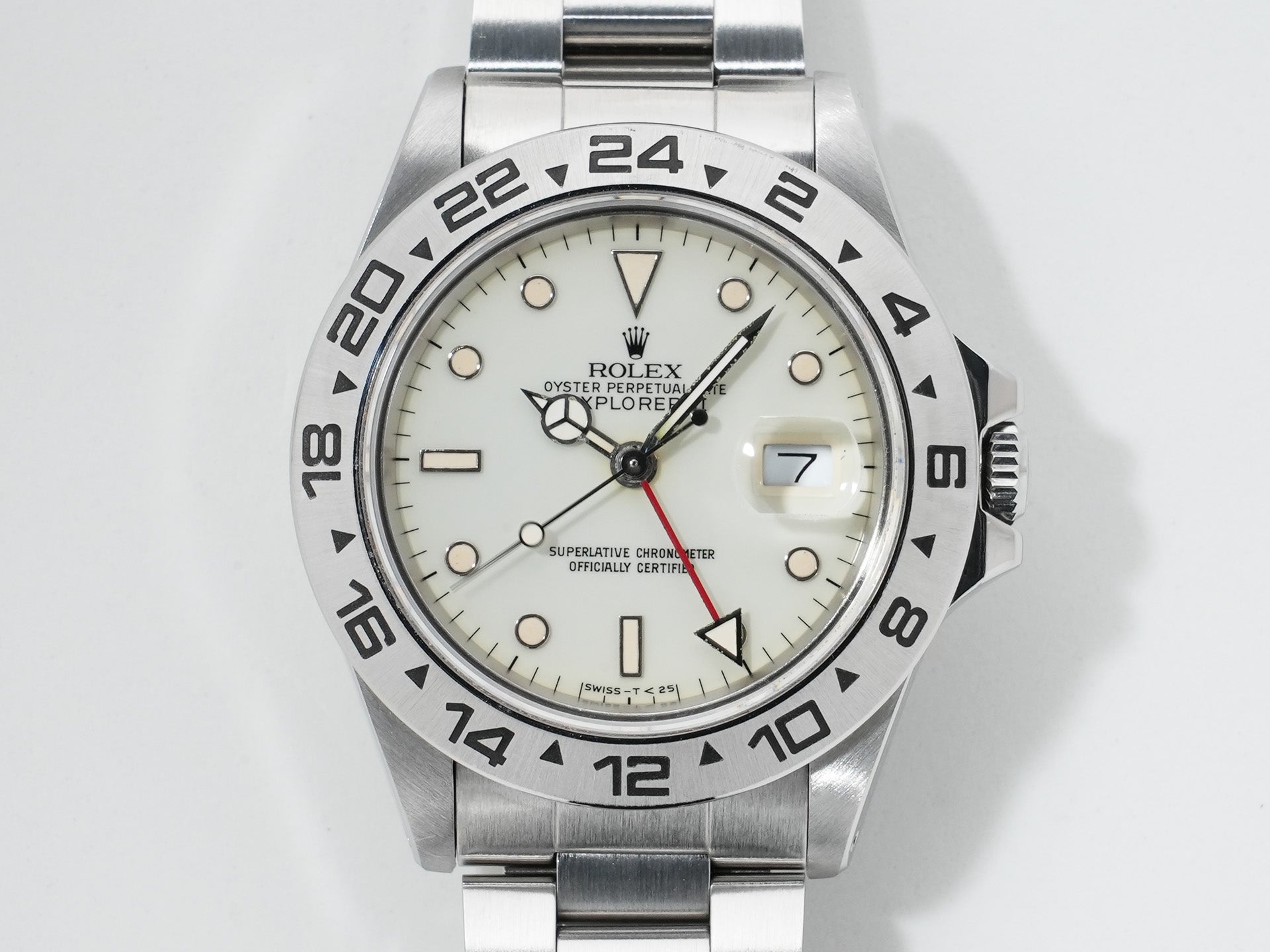 ロレックス エクスプローラーII Ref.16550 ステンレススチール アイボリー文字盤 オイスターブレスレット 中古 wt4f4dqx