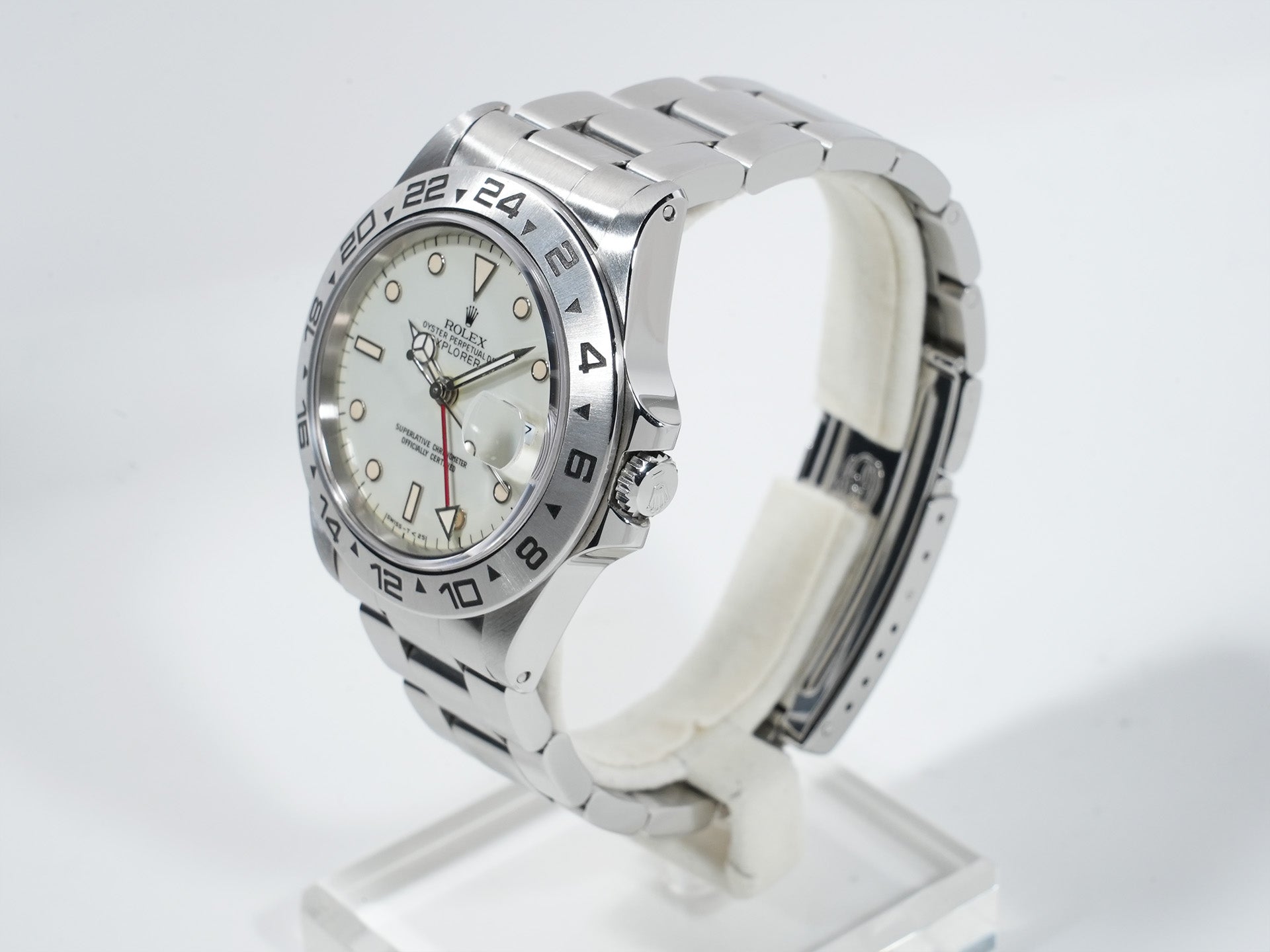 ロレックス エクスプローラーII Ref.16550 ステンレススチール アイボリー文字盤 オイスターブレスレット 中古 wt4f4dqx