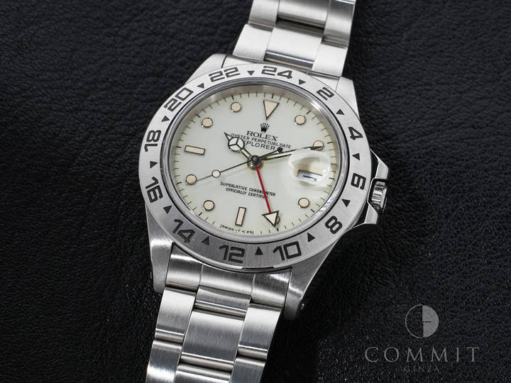 ロレックス エクスプローラーII Ref.16550 ステンレススチール アイボリー文字盤 オイスターブレスレット 中古 wt4f4dqx