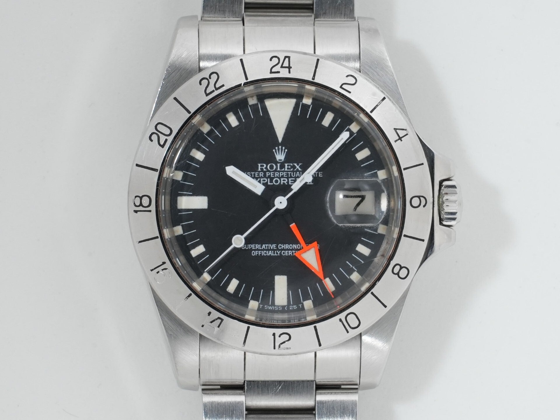 ロレックス エクスプローラーII Ref.1655 ステンレススチール ブラック文字盤 オイスターブレスレット 中古 u8in292o