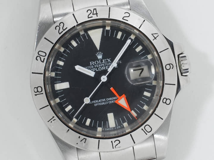 ロレックス エクスプローラーII Ref.1655 ステンレススチール ブラック文字盤 オイスターブレスレット 中古 u8in292o
