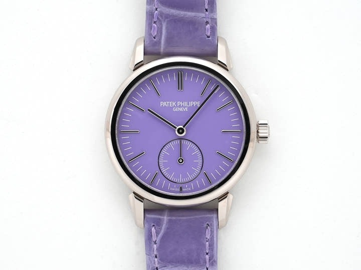 Patek Philippe Calatrava Grand Exhibition Tokyo 2023 Ref. 7127G-010 White Gold Lilac Tone (Purple) Dial Unused 4xqjazwh