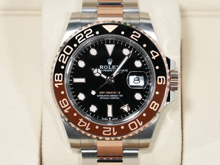 ロレックス GMTマスターII Ref.126711CHNR ステンレススチール/エバーローズゴールド ブラック文字盤 オイスターブレスレット 美中古 6eaeb3jw