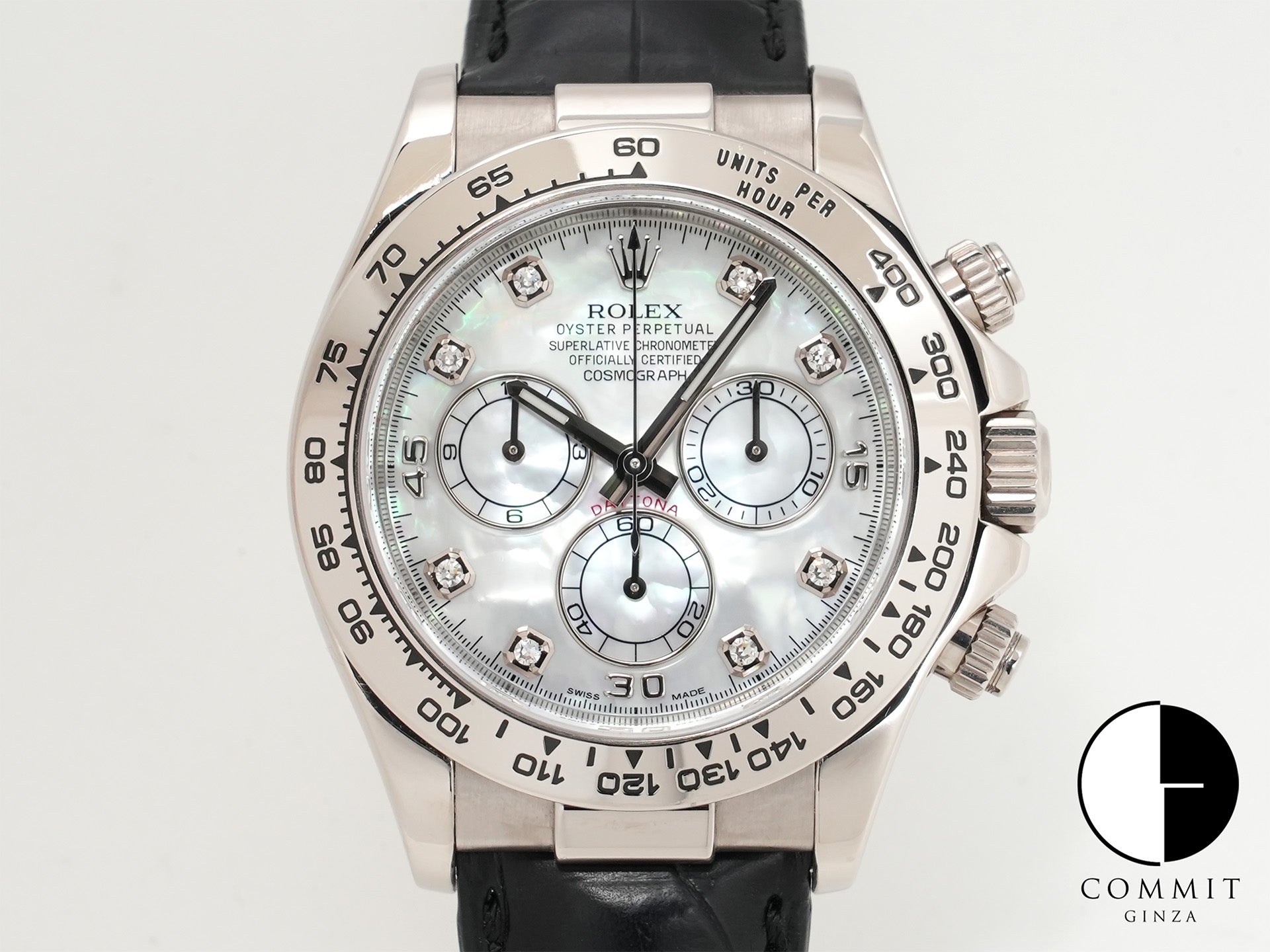 ロレックス デイトナ Ref.116519 ホワイトゴールド ホワイトシェルx10Pダイヤ文字盤 中古 tocmr6s2