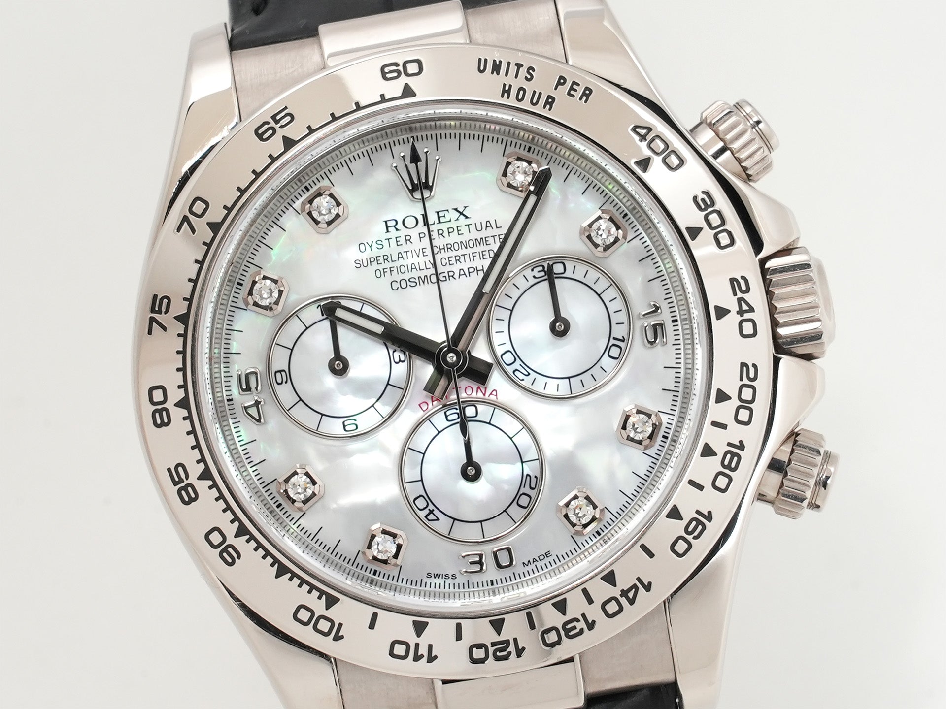 ロレックス デイトナ Ref.116519 ホワイトゴールド ホワイトシェルx10Pダイヤ文字盤 中古 tocmr6s2