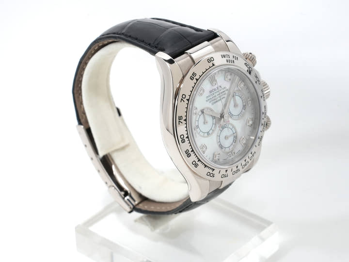 ロレックス デイトナ Ref.116519 ホワイトゴールド ホワイトシェルx10Pダイヤ文字盤 中古 tocmr6s2