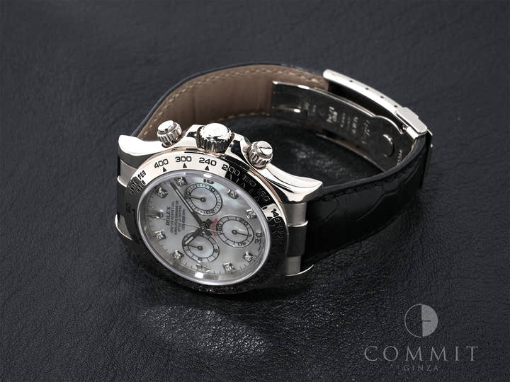 ロレックス デイトナ Ref.116519 ホワイトゴールド ホワイトシェルx10Pダイヤ文字盤 中古 tocmr6s2