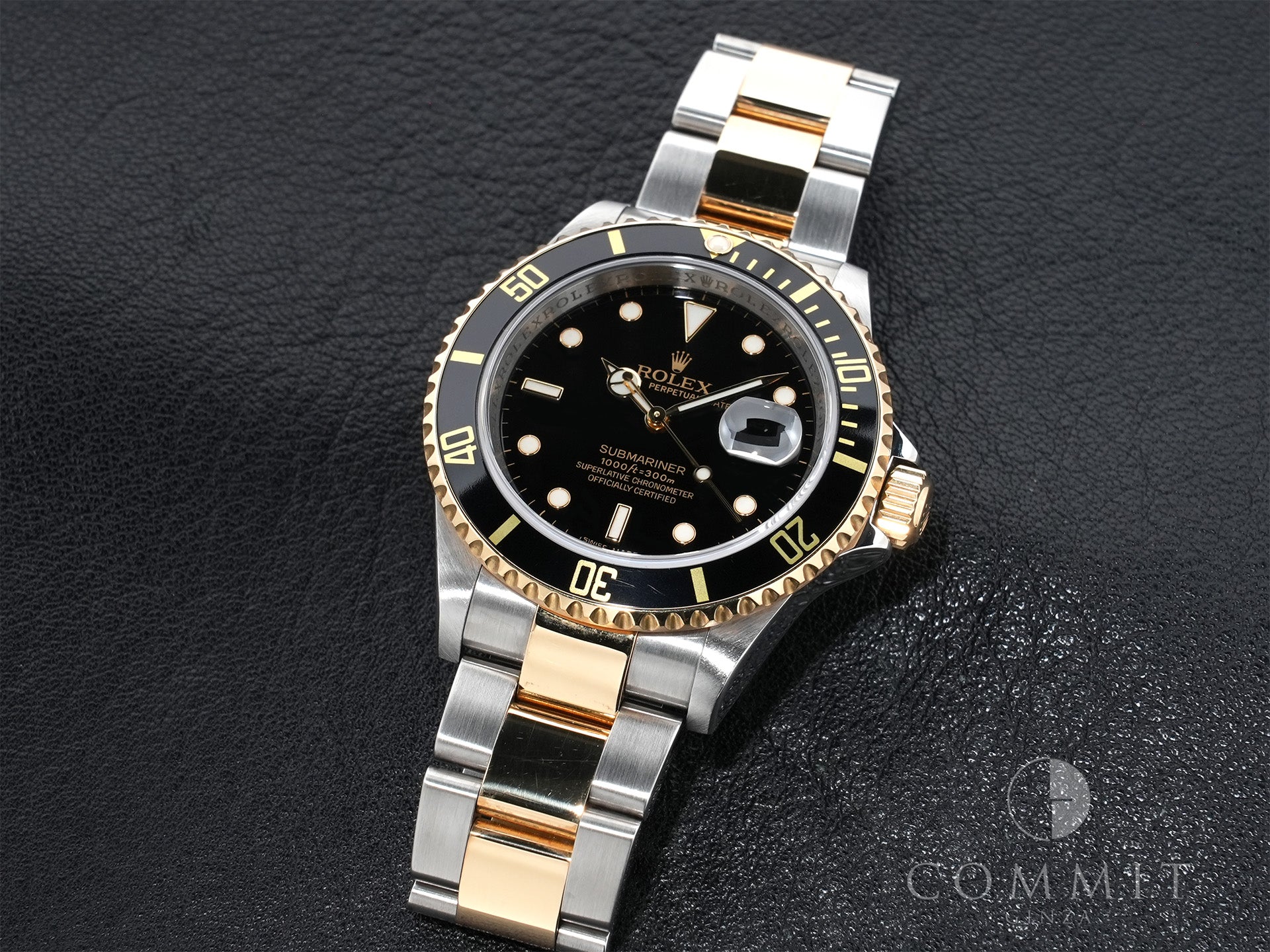 Pre-owned Rolex Submariner Date Ref. 16613LN Stainless Steel/Yellow Gold Black Dial qdtm9e8w
