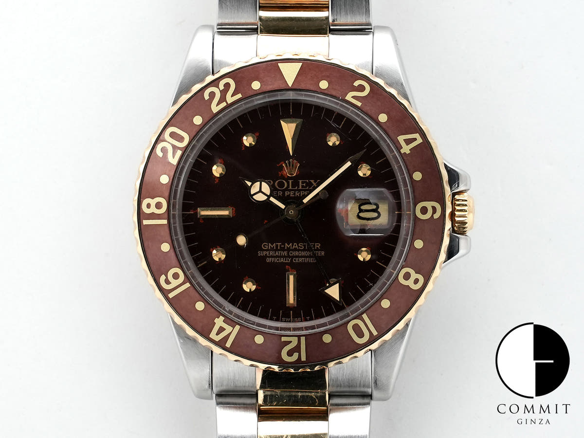 ロレックス GMTマスター Ref.1675/3 ステンレススチール/イエローゴールド ブラウン文字盤 オイスターブレスレット 中古 dtwmxxx3