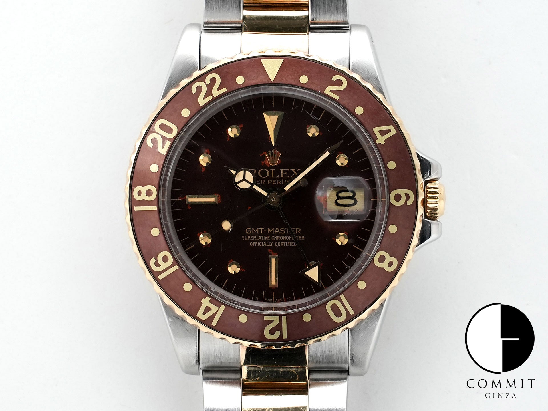 ロレックス GMTマスター Ref.1675/3 ステンレススチール/イエローゴールド ブラウン文字盤 オイスターブレスレット 中古 dtwmxxx3