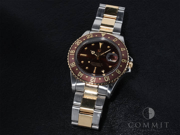 ロレックス GMTマスター Ref.1675/3 ステンレススチール/イエローゴールド ブラウン文字盤 オイスターブレスレット 中古 dtwmxxx3