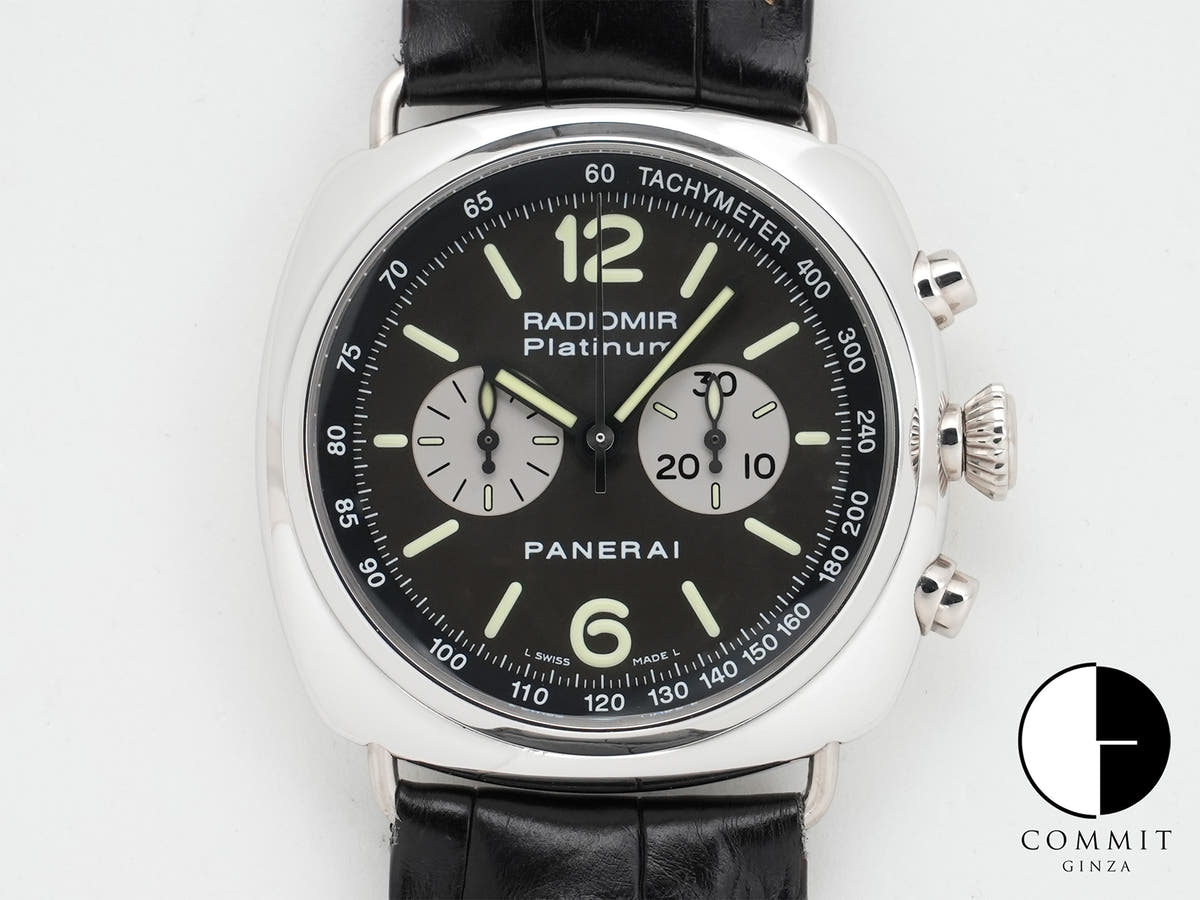 Panerai Radiomir Platinum Chronograph Wempe Limited Edition Ref. PAM00218 Platinum Black Dial Pre-owned ab8vabkn