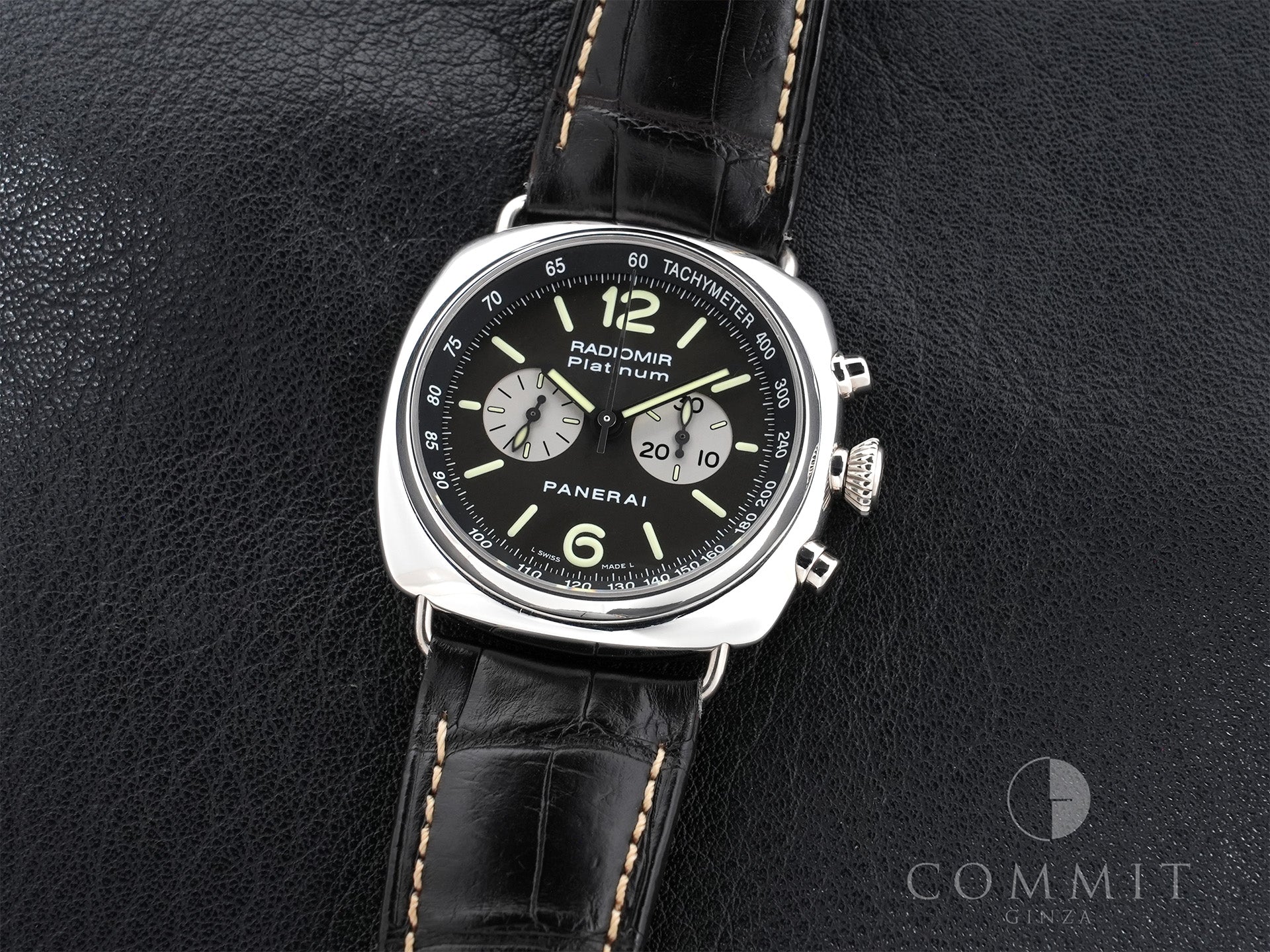 Panerai Radiomir Platinum Chronograph Wempe Limited Edition Ref. PAM00218 Platinum Black Dial Pre-owned ab8vabkn