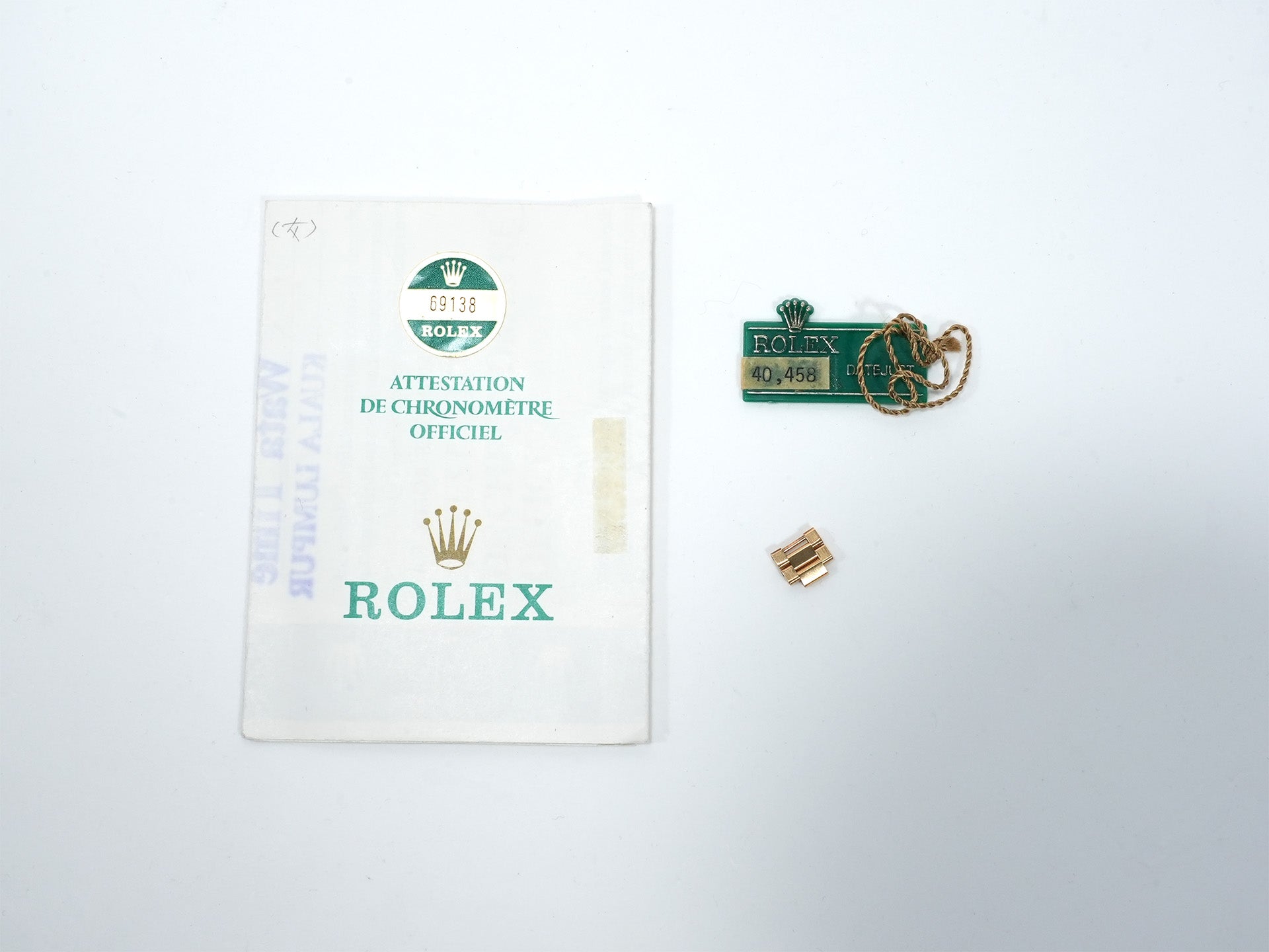 Pre-owned Rolex Datejust Ref. 69138 Yellow Gold with 11 Pave Diamonds and Sapphire Dial (r5c3vggt)