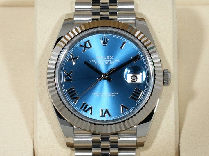 Rolex Datejust 41 Ref. 126334 Stainless Steel/White Gold Azzurro Blue Dial Jubilee Bracelet Unused do55kcqo