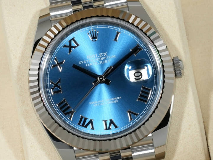 Rolex Datejust 41 Ref. 126334 Stainless Steel/White Gold Azzurro Blue Dial Jubilee Bracelet Unused do55kcqo