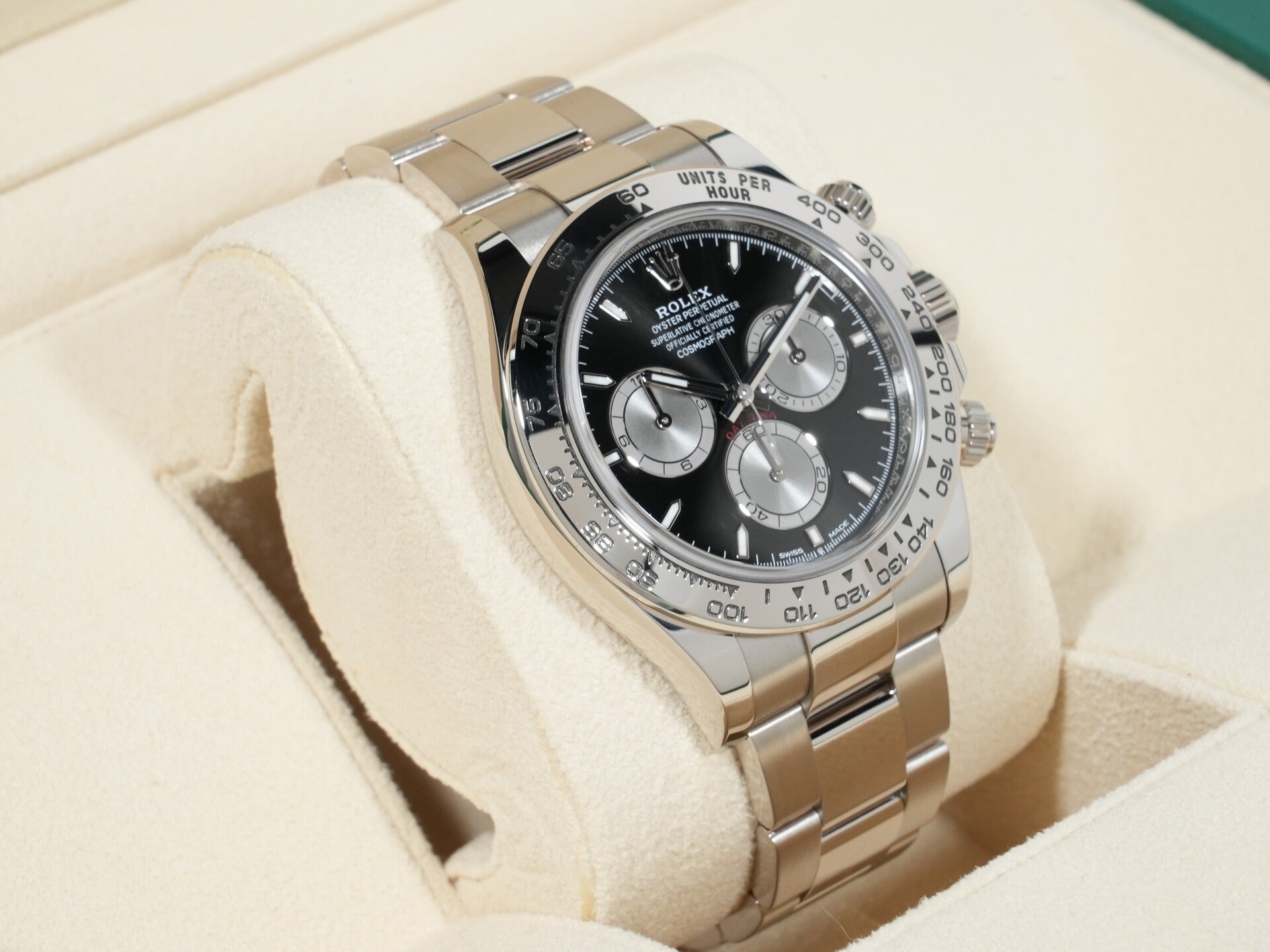Rolex Daytona Ref. 126509 White Gold with Bright Black and Steel Dial, Excellent Condition 9ao38rup