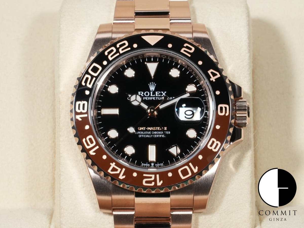 Rolex GMT-Master II Ref. 126715CHNR Everose Gold, Black Dial, Oyster Bracelet, Excellent Condition (gg4oxjwt)