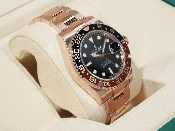 Rolex GMT-Master II Ref. 126715CHNR Everose Gold, Black Dial, Oyster Bracelet, Excellent Condition (gg4oxjwt)