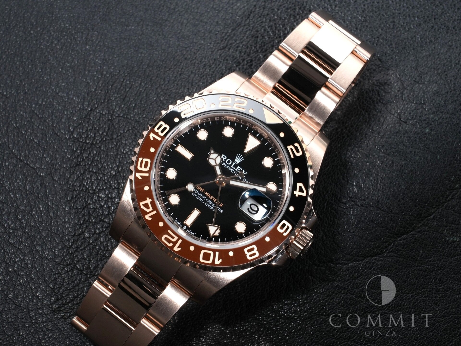Rolex GMT-Master II Ref. 126715CHNR Everose Gold, Black Dial, Oyster Bracelet, Excellent Condition (gg4oxjwt)