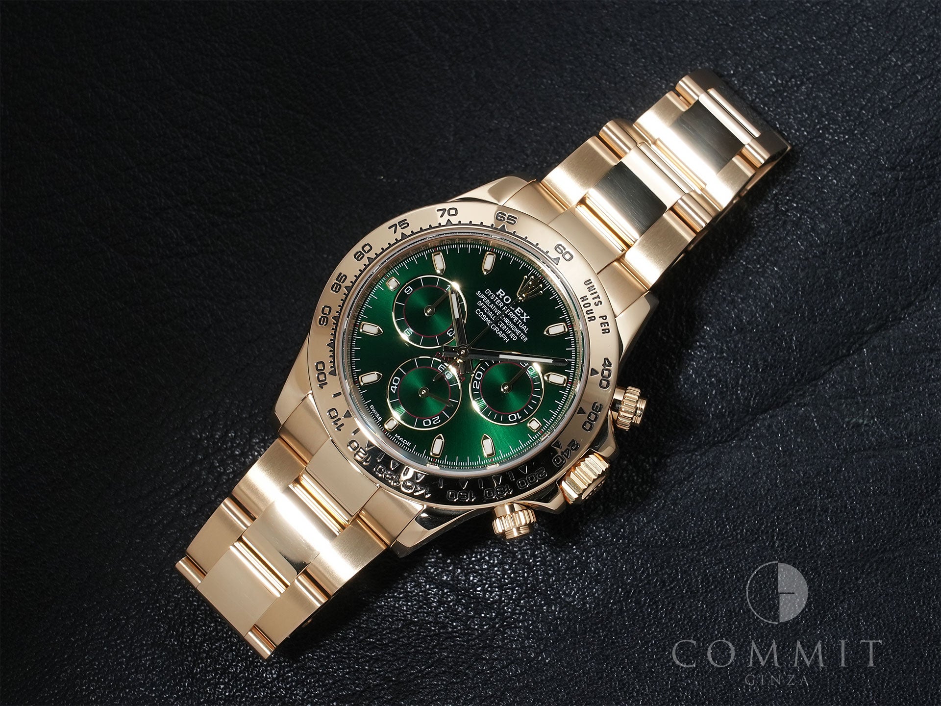 Rolex Daytona Ref. 116508 Yellow Gold Green Dial Excellent Condition 5srafs7e