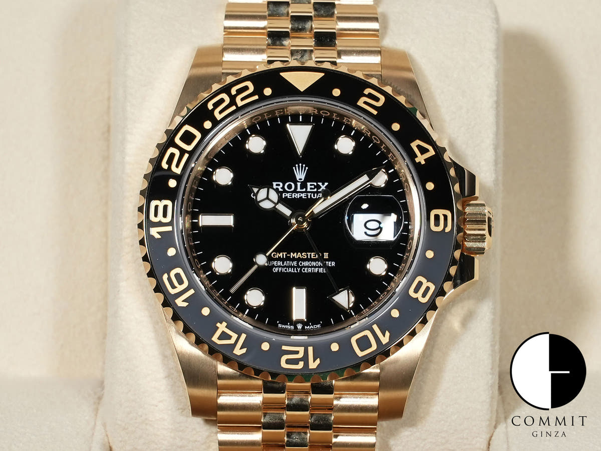 Rolex GMT-Master II Ref. 126718GRNR Yellow Gold with Black Dial and Jubilee Bracelet, Excellent Condition (u4nrygei)